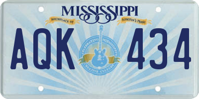 MS license plate AQK434