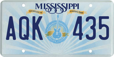 MS license plate AQK435