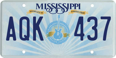 MS license plate AQK437