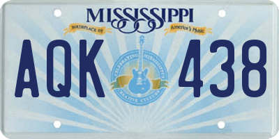 MS license plate AQK438