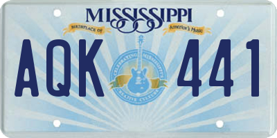 MS license plate AQK441