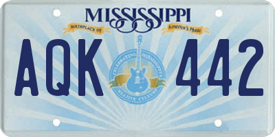 MS license plate AQK442