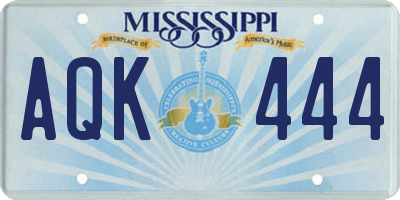 MS license plate AQK444