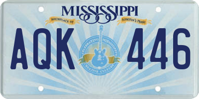 MS license plate AQK446