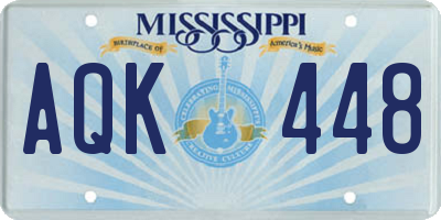MS license plate AQK448