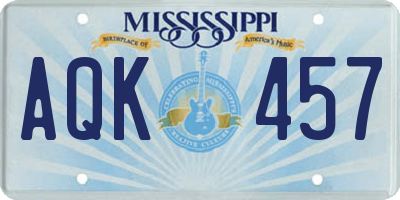 MS license plate AQK457