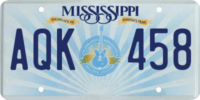 MS license plate AQK458