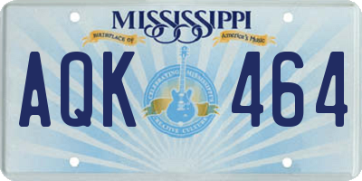 MS license plate AQK464