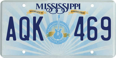 MS license plate AQK469