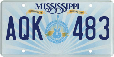 MS license plate AQK483