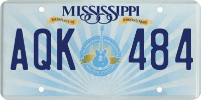 MS license plate AQK484