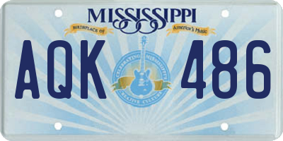 MS license plate AQK486