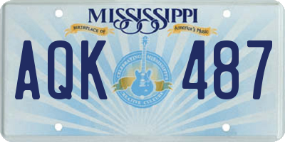 MS license plate AQK487