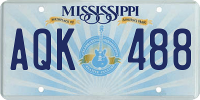 MS license plate AQK488