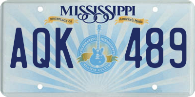 MS license plate AQK489