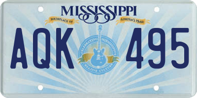 MS license plate AQK495