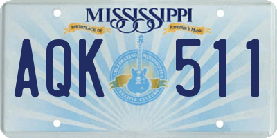 MS license plate AQK511