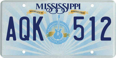 MS license plate AQK512