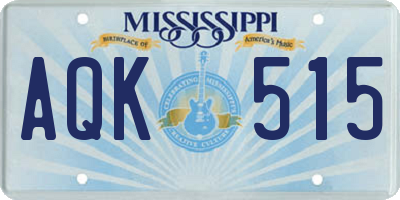 MS license plate AQK515