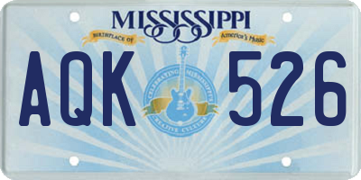 MS license plate AQK526
