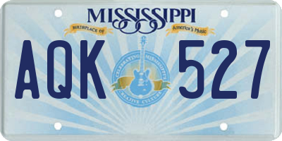 MS license plate AQK527