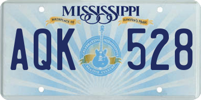 MS license plate AQK528