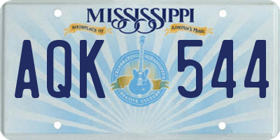 MS license plate AQK544