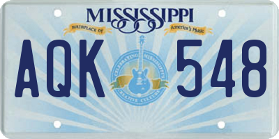 MS license plate AQK548