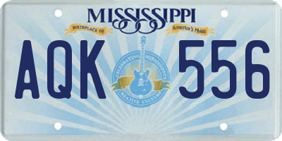 MS license plate AQK556
