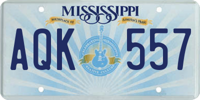 MS license plate AQK557