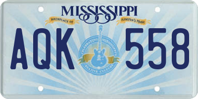 MS license plate AQK558