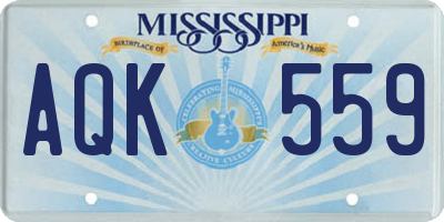 MS license plate AQK559