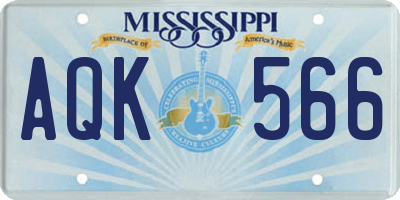 MS license plate AQK566