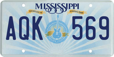 MS license plate AQK569