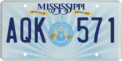 MS license plate AQK571