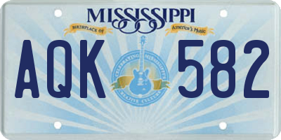 MS license plate AQK582