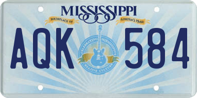 MS license plate AQK584