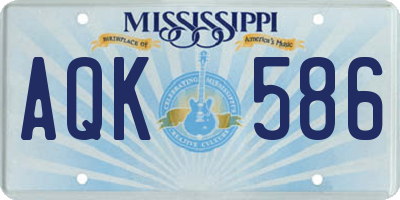 MS license plate AQK586