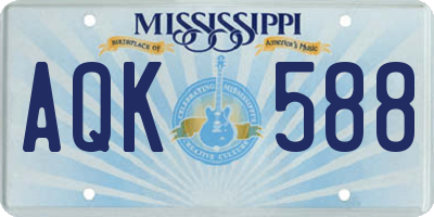 MS license plate AQK588