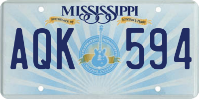 MS license plate AQK594