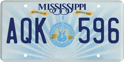 MS license plate AQK596