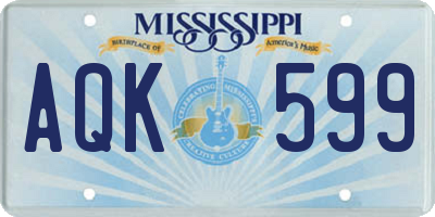 MS license plate AQK599