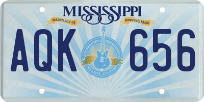 MS license plate AQK656