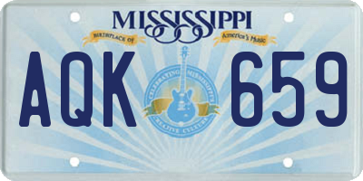 MS license plate AQK659