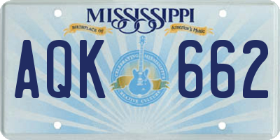 MS license plate AQK662