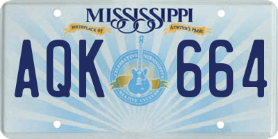 MS license plate AQK664