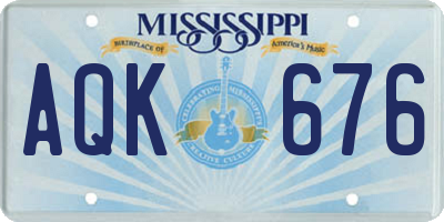 MS license plate AQK676