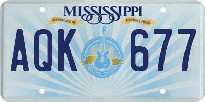MS license plate AQK677