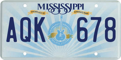 MS license plate AQK678