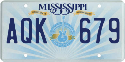 MS license plate AQK679